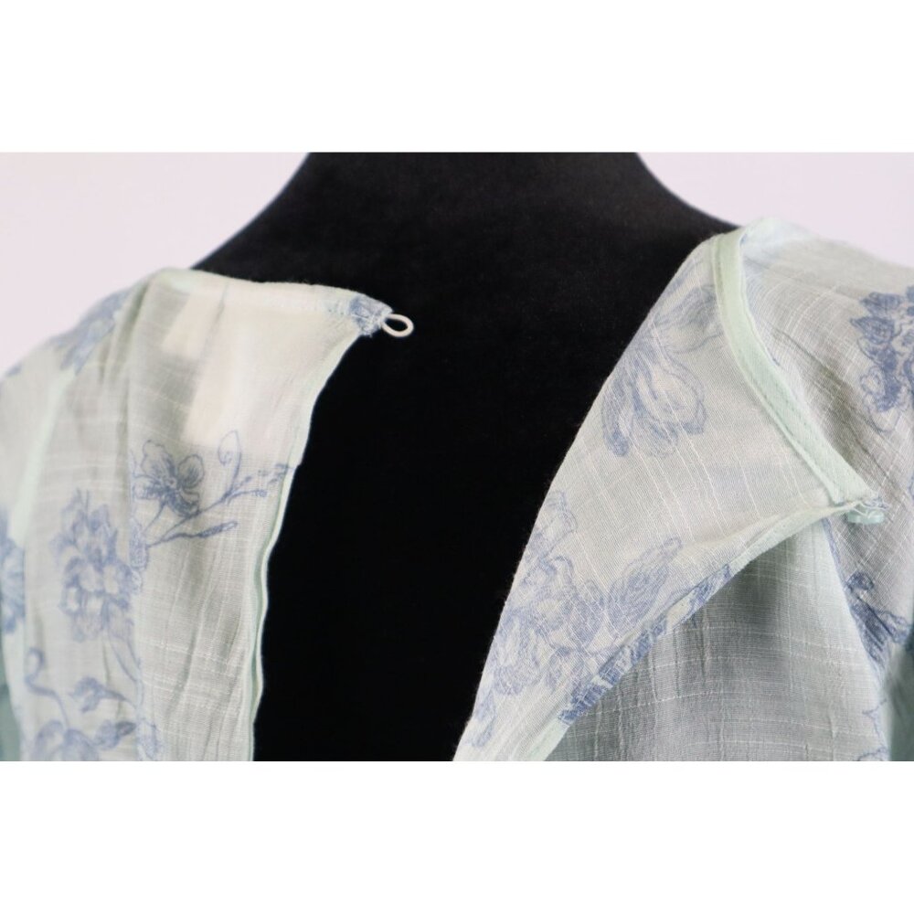 Lauren Conrad Women's‎ Mint Green Floral Print Flowy Bell Sleeve Top Size Medium - Picture 5 of 11